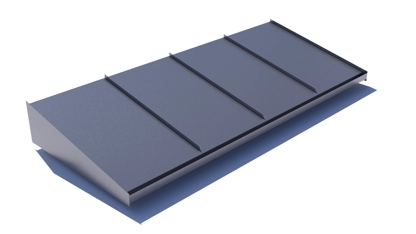 Entrétak 2400mm silvermetallic RAL 9006 bandtäckning – Takfabriken